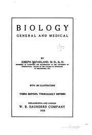 Front cover of Biology, general and medical by McFarland, Joseph