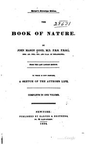 Cover of The book of nature by John Mason Good