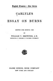 Cover of Carlyle's essay on Burns by Thomas Carlyle