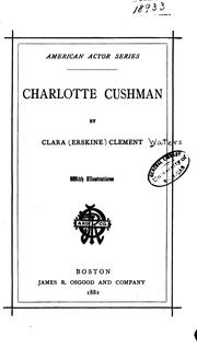 Front cover of Charlotte Cushman by Clara Erskine Clement Waters