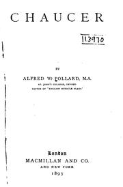 Cover of Chaucer by A. W. Pollard