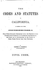 Front cover of The codes and statutes of California by California.
