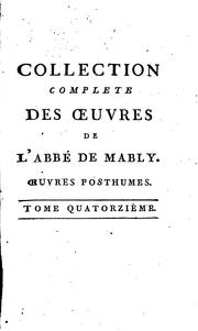 Cover of Collection complète de l'abbé de Mably by Gabriel Bonnot de Mably