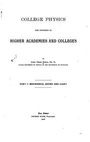 Front cover of College Physics for Students in Higher Academies and Colleges by John Oren Reed