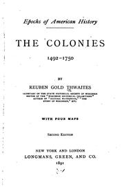 Front cover of The colonies, 1492-1750 by Reuben Gold Thwaites