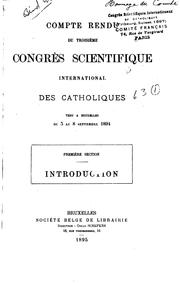 Front cover of Compte rendu du troisième Congrès scientifique international des catholiques tenu à Bruxelles du 3 au 8 septembre 1894 .. by Congrès scientifique international des catholiques. 3d Brussels 1894