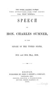 Front cover of The crime against Kansas by Charles Sumner