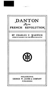 Front cover of Danton and the French revolution by Charles F. Warwick