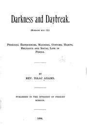 Cover of Darkness and daybreak by Isaac Adams