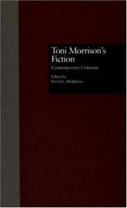 Front cover of Toni Morrison's fiction by David L. Middleton