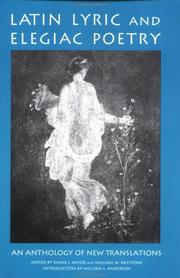 Front cover of Latin lyric and elegiac poetry by Diane J. Rayor