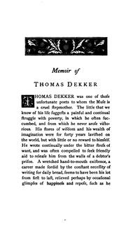 Front cover of The dramatic works of Thomas Dekker by Thomas Dekker