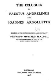 Front cover of The eclogues of Faustus Andrelinus and Ioannes Arnolletus by Publio Fausto Andrelini