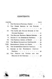 Front cover of The feeling for nature in English pastoral poetry by John Thomas Ingram Bryan