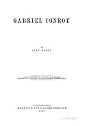 Cover of Gabriel Conroy by Bret Harte