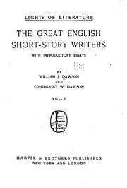 Front cover of The great English short-story writers by William James Dawson