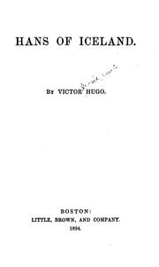 Front cover of Han d'Islande by Victor Hugo