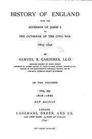 Front cover of History of England from the accession of James I. to the outbreak of the civil war, 1603-1642 by Gardiner, Samuel Rawson