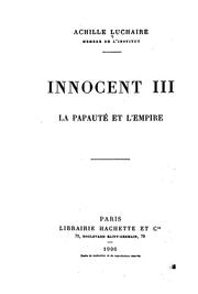 Cover of Pope Innocent III by Achille Luchaire