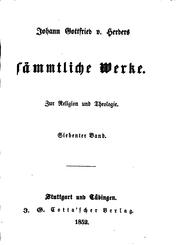 Front cover of Johann Gottfried v. Herder's sämmtliche Werke in vierzig Bänden by Johann Gottfried Herder