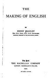 Cover of The making of English by Henry Bradley