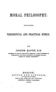 Cover of Moral philosophy by Joseph Haven