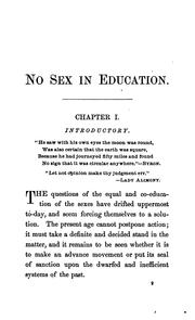 Front cover of No sex in education by Eliza Bisbee Duffey