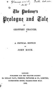 Front cover of The Pardoner's prologue and tale by Geoffrey Chaucer