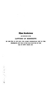 Front cover of Recollections of Mississippi and Mississippians by Davis, Reuben