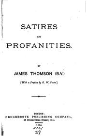 Cover of Satires and profanities by James Thomson