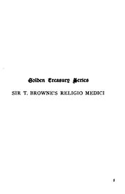 Front cover of Sir Thomas Browne's Religio medici by Thomas Browne