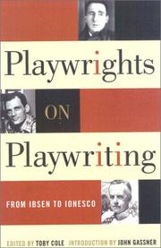 Cover of Playwrights on playwriting by Toby Cole