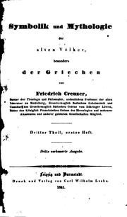 Cover of Symbolik und Mythologie der alten Völker, besonders der Griechen by Georg Friedrich Creuzer