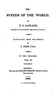 Cover of Exposition du système du monde. English. 1809 by Pierre Simon marquis de Laplace