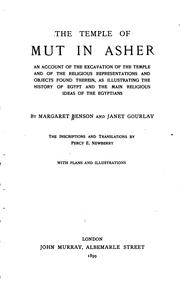 Front cover of The temple of Mut in Asher by Margaret Benson