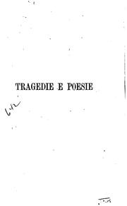 Cover of Tragedie e poesie by Alessandro Manzoni