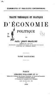 Front cover of Traité théorique et Pratique d'économie politique by Paul Leroy-Beaulieu