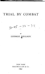 Front cover of Trial by combat by George Neilson