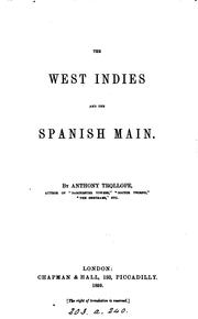 Front cover of The West Indies and the Spanish Main by Anthony Trollope