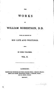 Front cover of The works of William Robertson, D.D by William Robertson