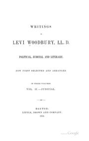 Cover of Writings of Levi Woodbury, LL.D by Levi Woodbury
