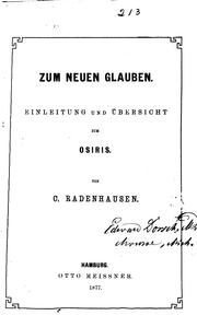 Front cover of Zum neuen glauben by Christian Radenhausen