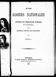 Front cover of Nos gloires nationales ou Histoire des principales familles du Canada by François Daniel