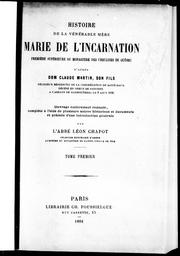 Front cover of Histoire de la vénérable Mère Marie de l'Incarnation by Claude Martin