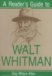 Cover of A reader's guide to Walt Whitman by Gay Wilson Allen