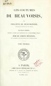 Cover of Les coutumes du Beauvoisis by Beaumanoir, Philippe de Remi sire de