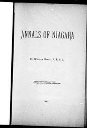 Cover of Annals of Niagara by William Kirby F.R.S.C.