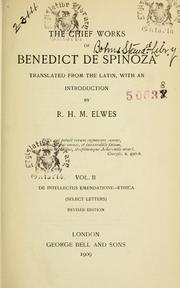 Cover of Selected works by Benedictus de Spinoza