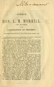 Front cover of Speech of Hon. L. M. Morrill, of Maine, on the confiscation of property by Lot M. Morrill