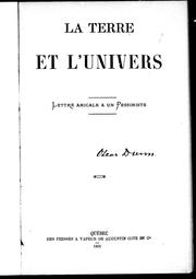 Cover of La terre et l'univers by M.-Édouard Méthot